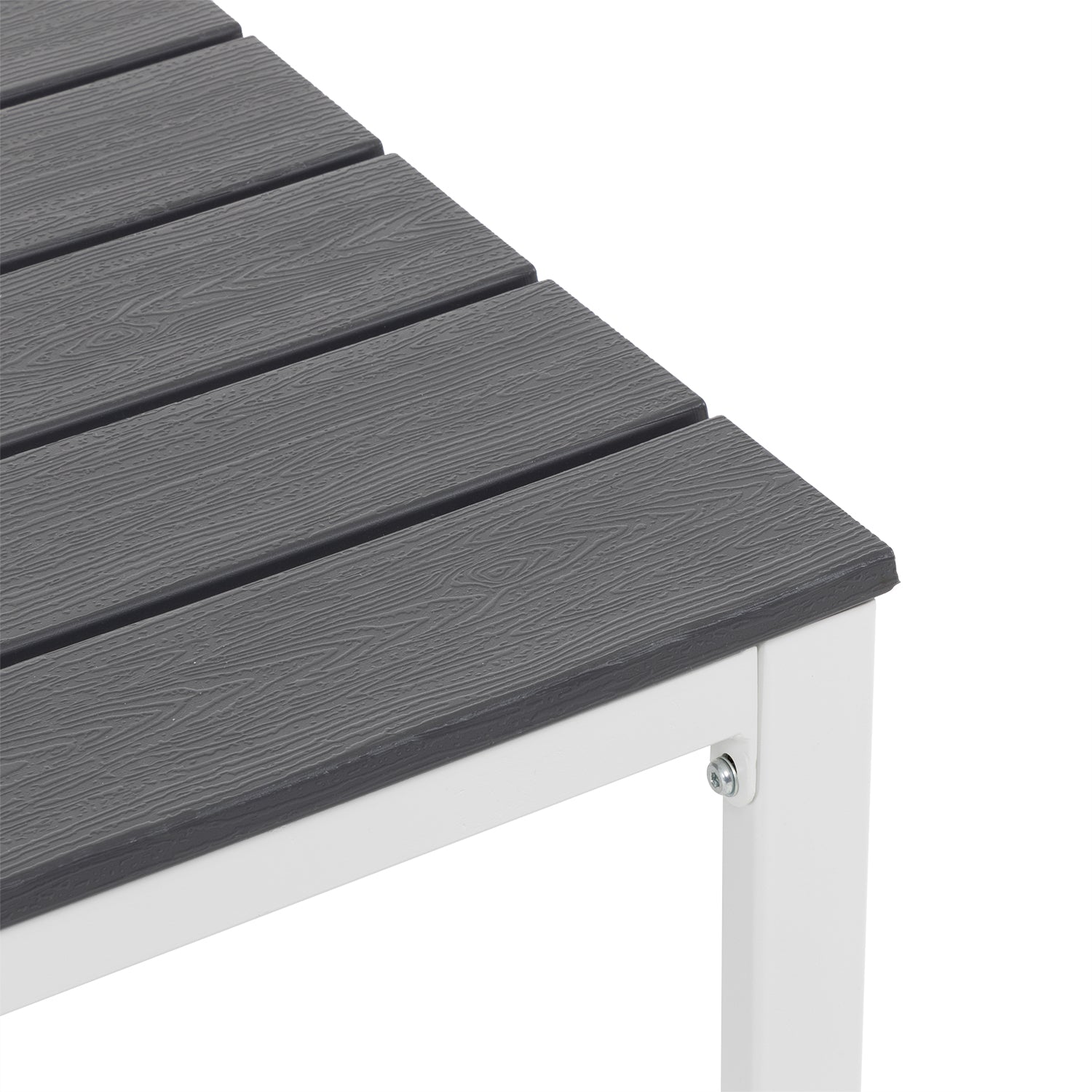 VESTIAMO CASA GIARDINO - Set da giardino in acciaio Bianco con Doghe Effetto Legno Antracite
